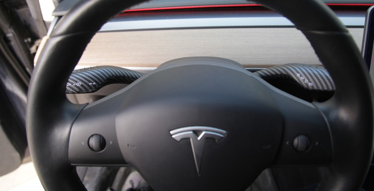 Carbon Look Blinkerhebel-Abdeckungen für Model 3/Y