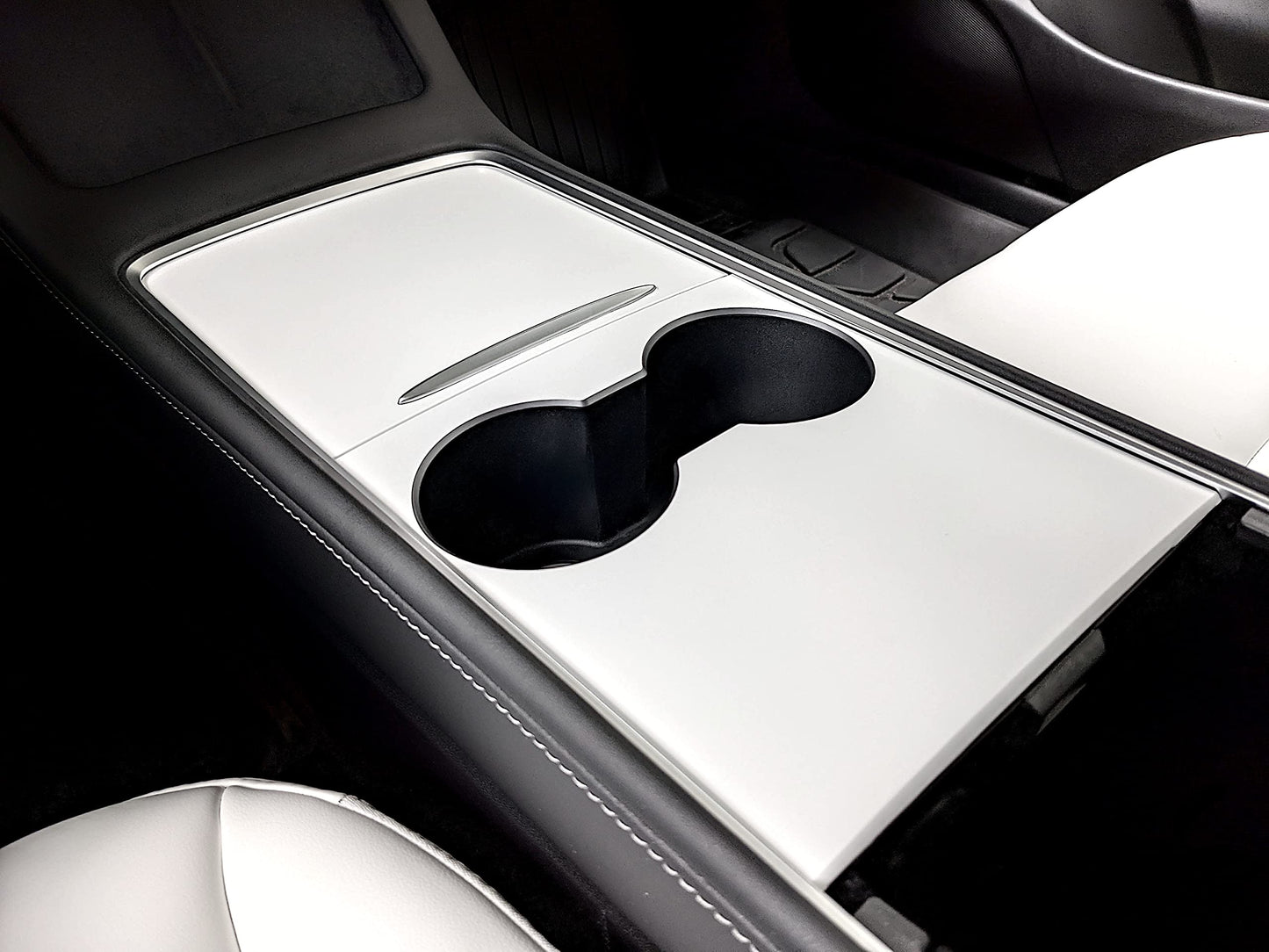 Folie für Mittelkonsole - 3D Optik, PVC-Material Weiß/Carbon