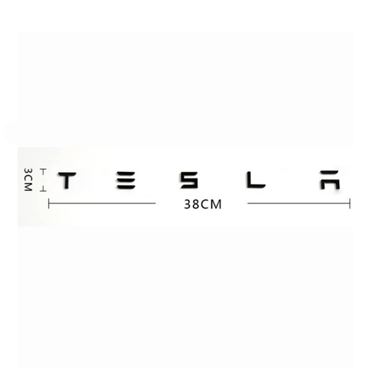 Style Bundle â Tesla 3D Buchstaben, LED Welcome Light & Matt-Schwarz Emblem