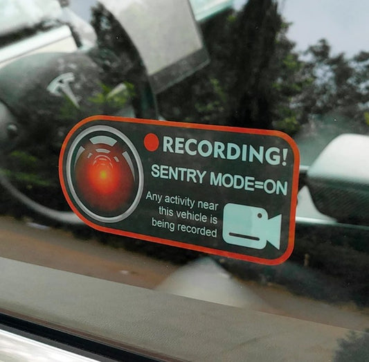 Sentry Mode Aufkleber - Schützen Sie Ihr Fahrzeug mit Warnhinweis