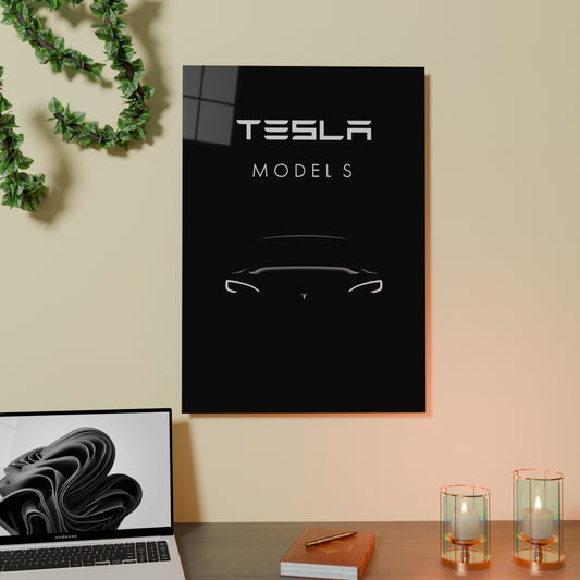 Tesla Model S – Metalposter in Premiumqualität