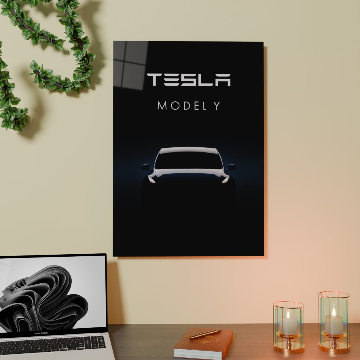 Tesla Model Y – Metalposter in Premiumqualität